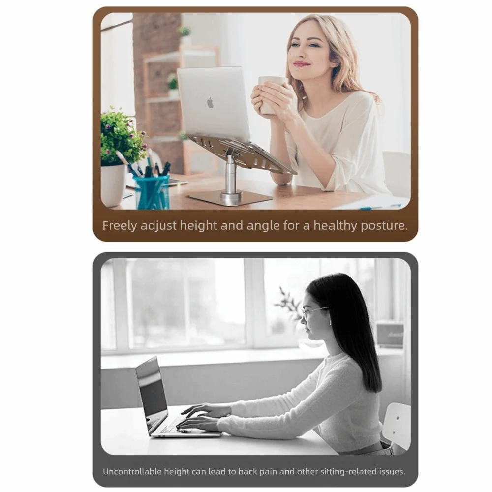 

Height Adjustable Rotating Laptop Riser Anti Slip Base Hollowed Projector Support Holder Sturdy Construction Comfort Viewing