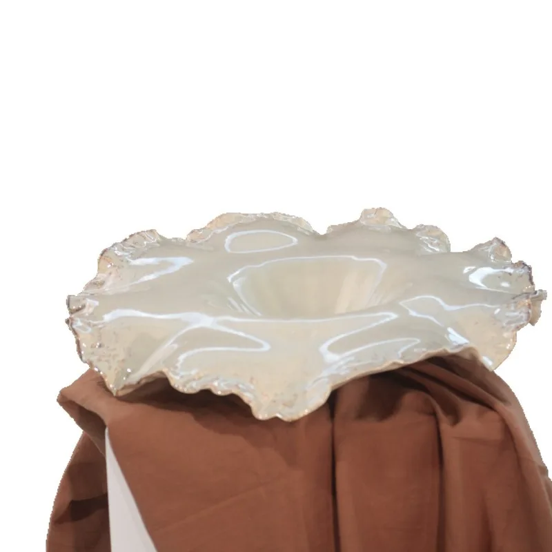 

ceramic fruit plate ornament tableware, living room home soft decoration handicrafts, advanced glazing, all hand-pulled embryos