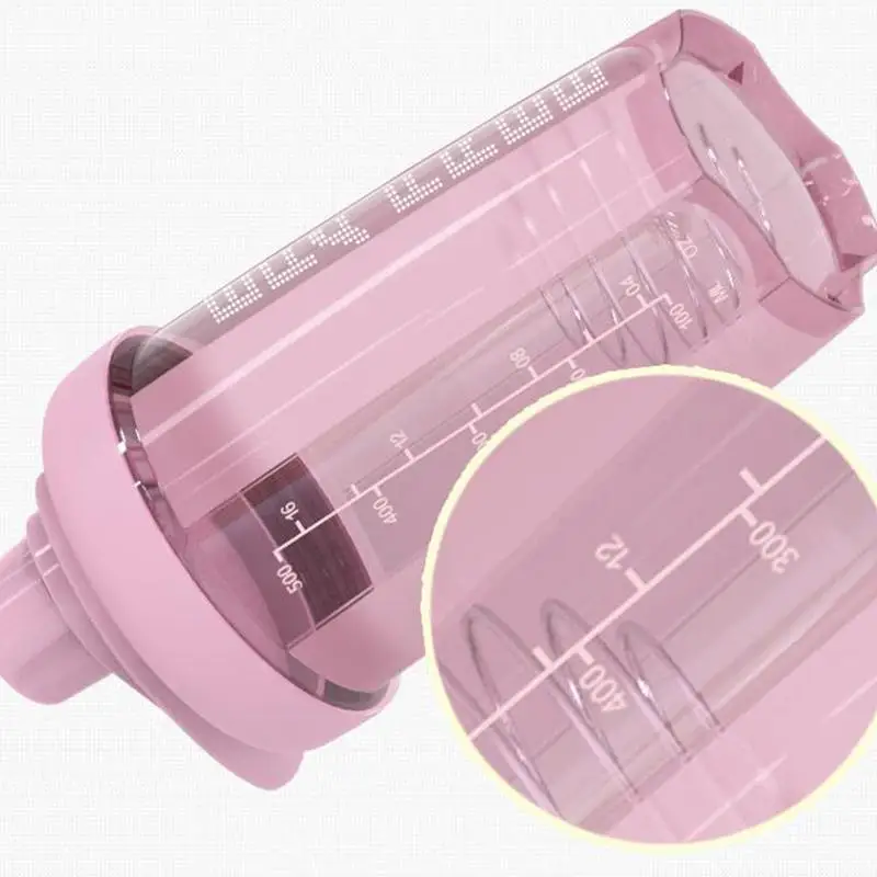 500 مللي زجاجة مياه رياضية هزة زجاجة البروتين مسحوق شرب زجاجة كوب كوب ماء رياضي مع علامة الوقت أكواب قابلة لإعادة الاستخدام