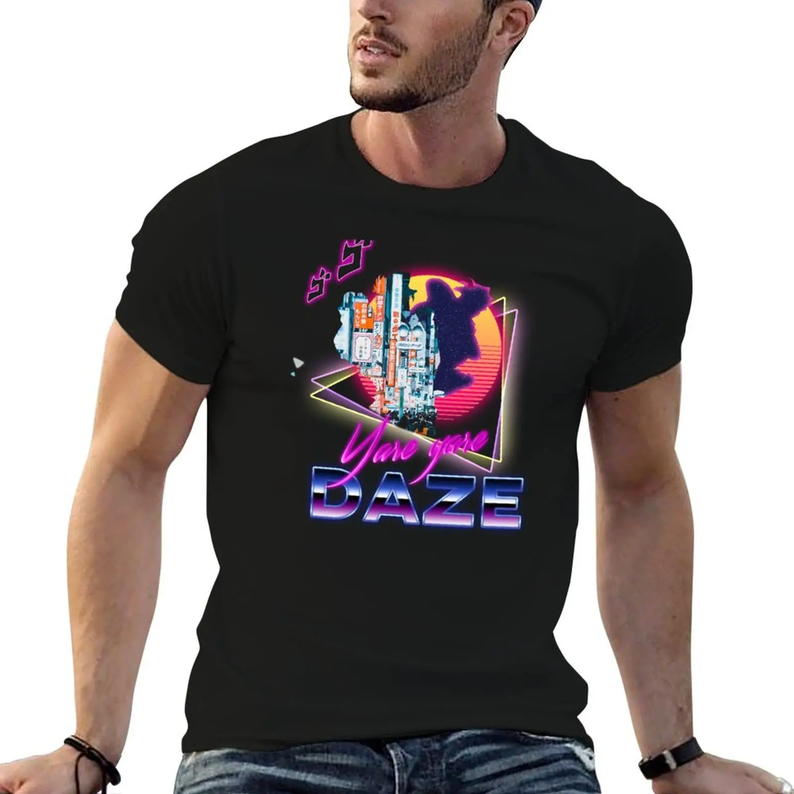 Funny Aesthetic Retro Vaporwave Synthwave Yare Yare Daze Meme Quote T-Shirt summer clothes summer 2026 vintage t shirt men
