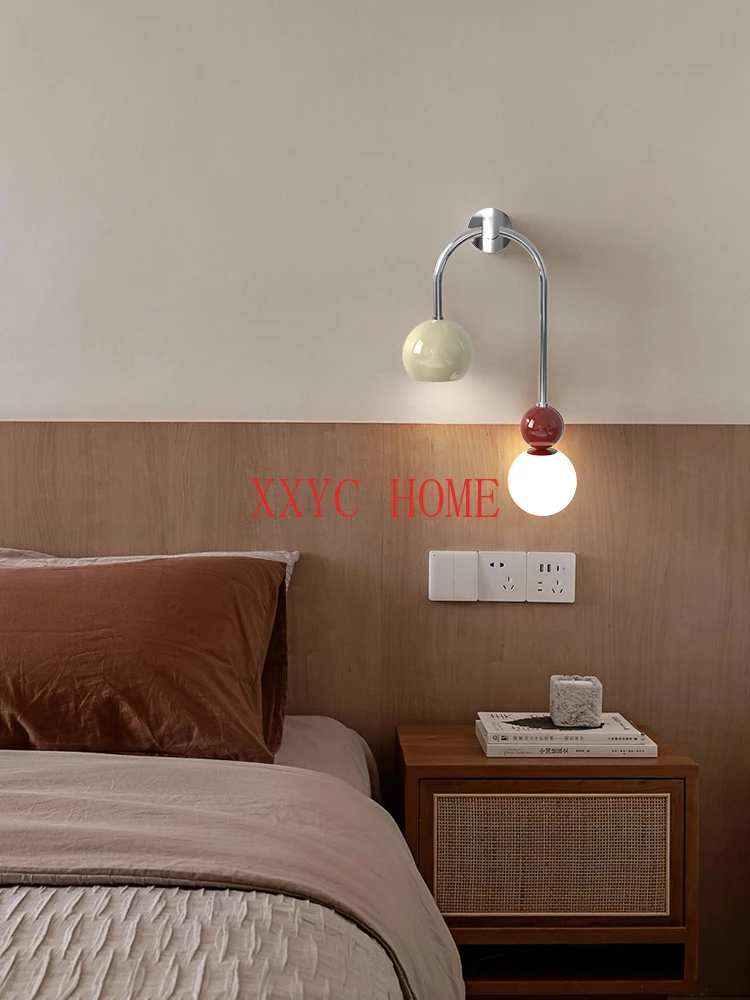 

Wall Lamp Magic Bean Arc Modern Minimalist Bedroom Lighting Advanced Sense Cream Style New Internet Celebrity Bedside Lamp