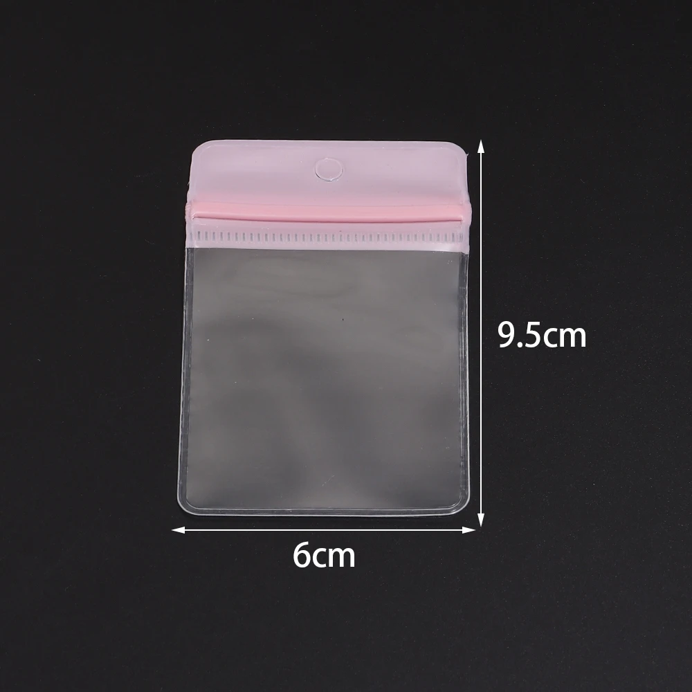 10/20pcs EVA Plastic Transparent Self Sealing Storage Bag Lovely Pink Pakaging Bags For Jewelry Necklace Bracelet Pouch