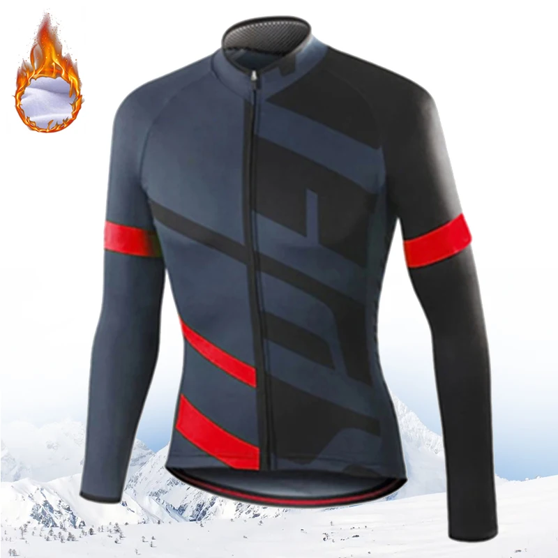 Winter Jacket Thermal Fleece Bicycle Clothes Men's Cycling Jacket Warm Wool Long Sleeve Cycling Bike Clothing Sports Jacket 2024