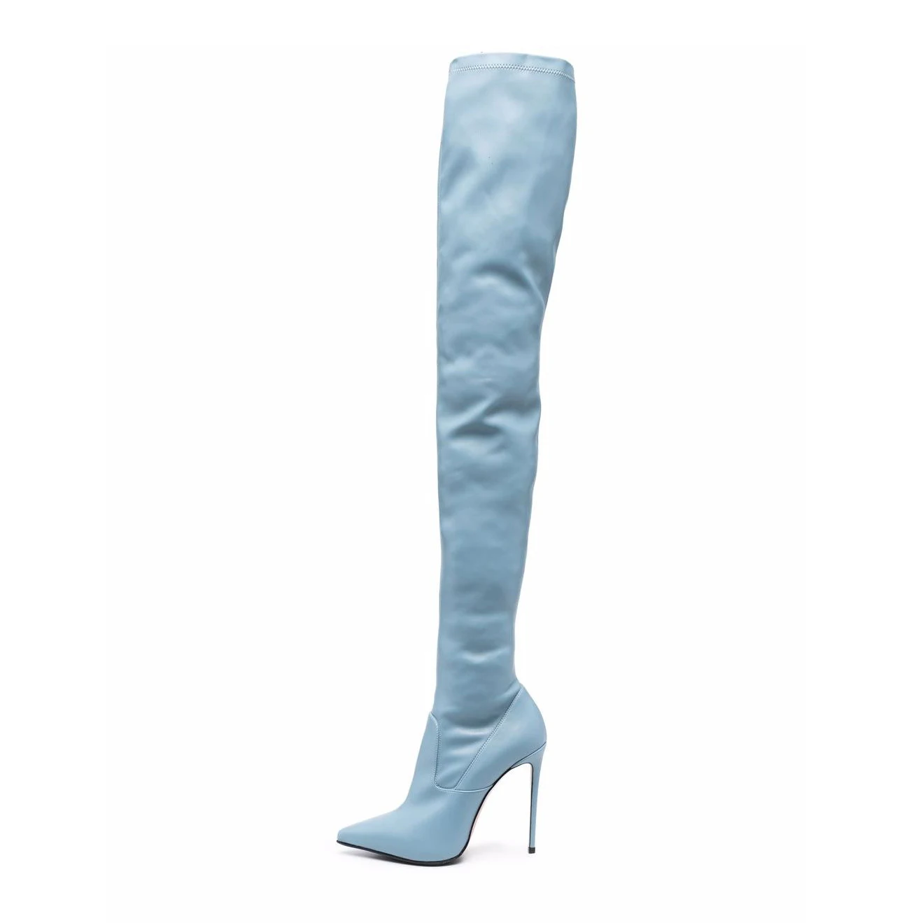 Arden Furtado Women's Patent Leather Skinny Boots Pointed Toe Side Zipper Super High Heel Modern Autumn Winter Extra Large Size
