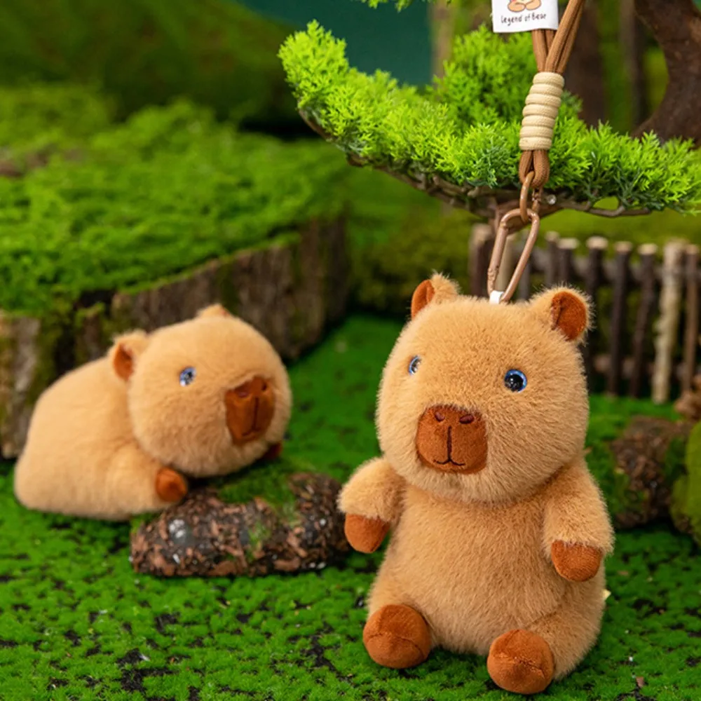 

Stuffed Doll Plush Capybara Bag Pendant PP Cotton Ornament Plush Capybara Key Ring Cute Funny Cartoon Animal Keychain Women