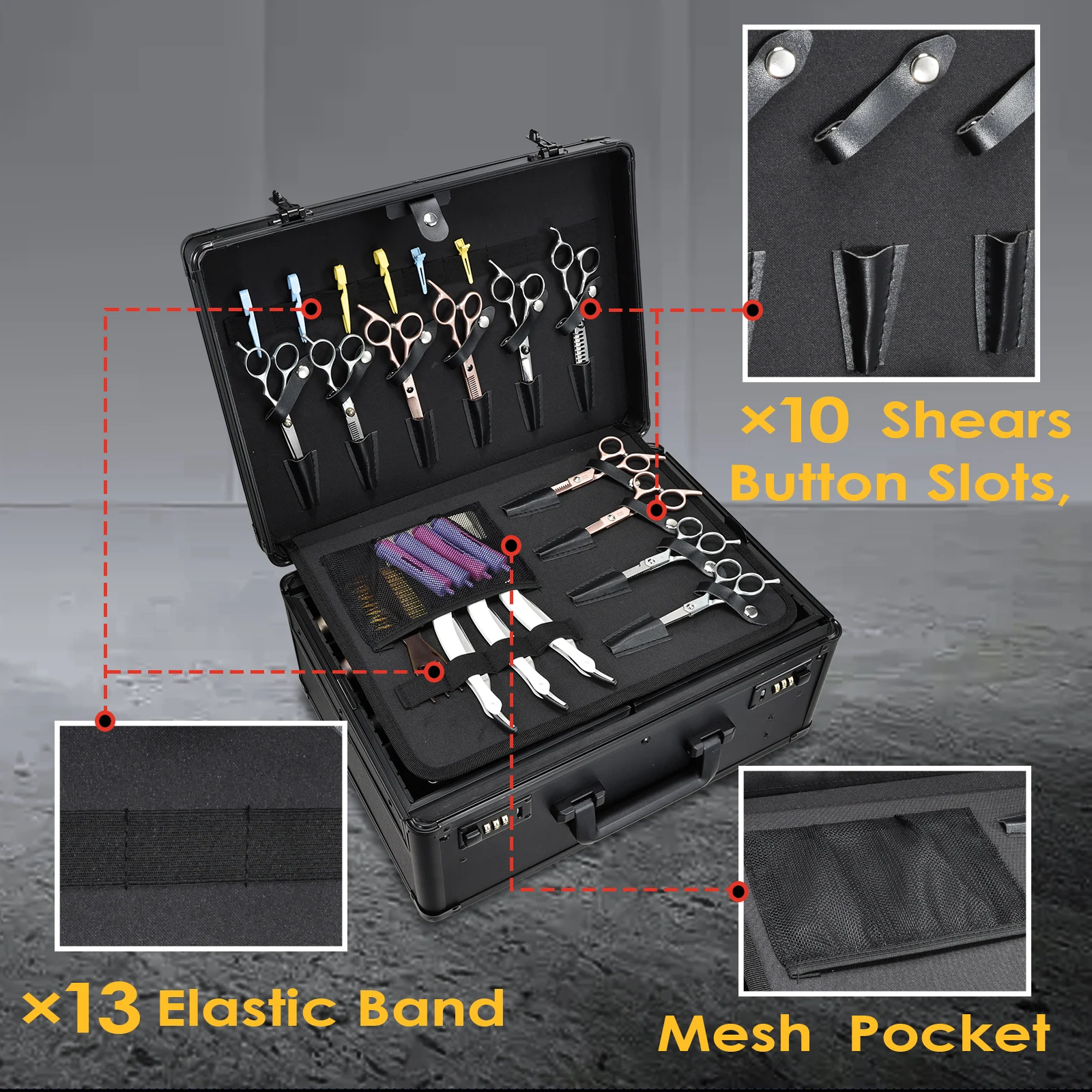 전문 이발사 용품 헤어 도구 정리함 여행용 이발사 가방 이발기 및 용품 휴대용 가방