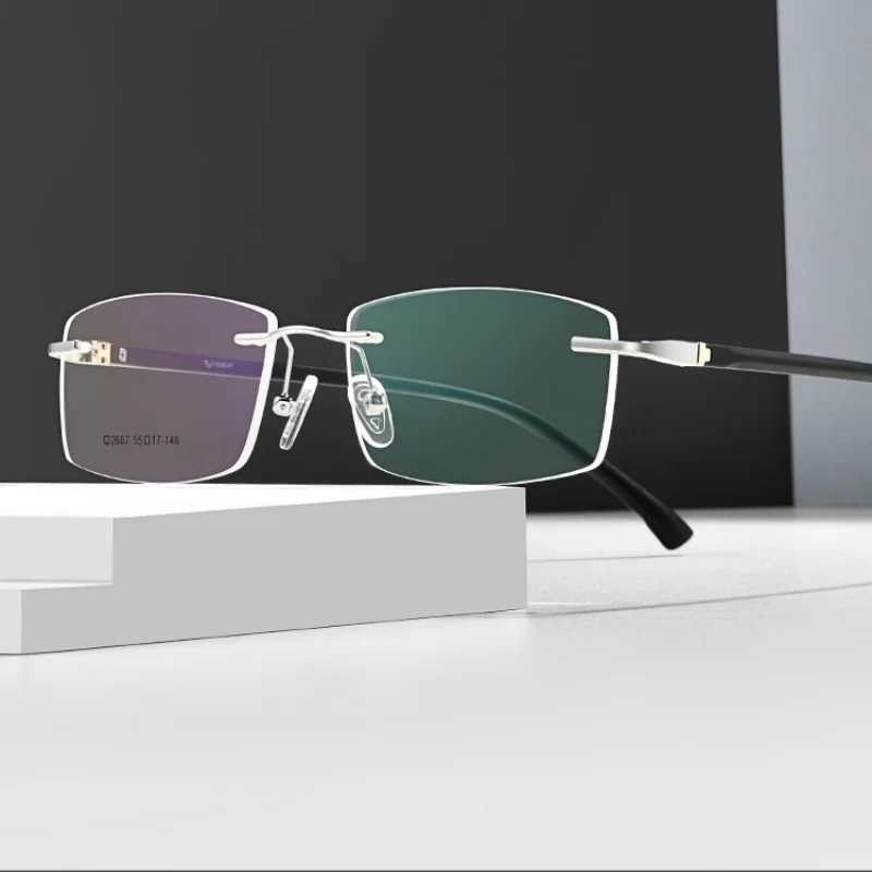 

TGCYEYO Classic Fashion Alloy Men Optical Frame Rimless Male Spectacle Eyeglasses Frames Business New Fashion Eyewear Hot