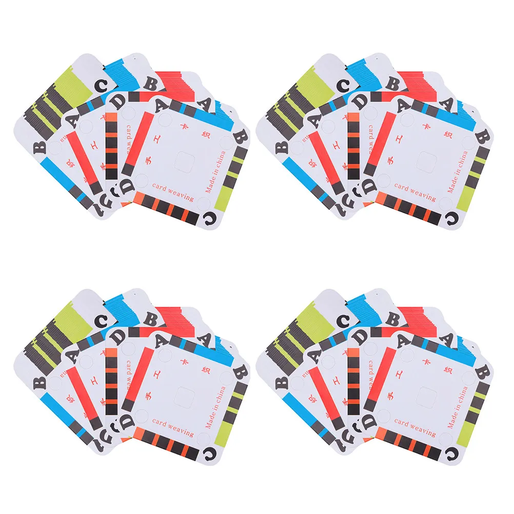 200Pcs Paper Weaving Cards Tablet Loom Weaving Cards for Beginners Adults Educational Fun DIY Craft Hobby Compact Portable