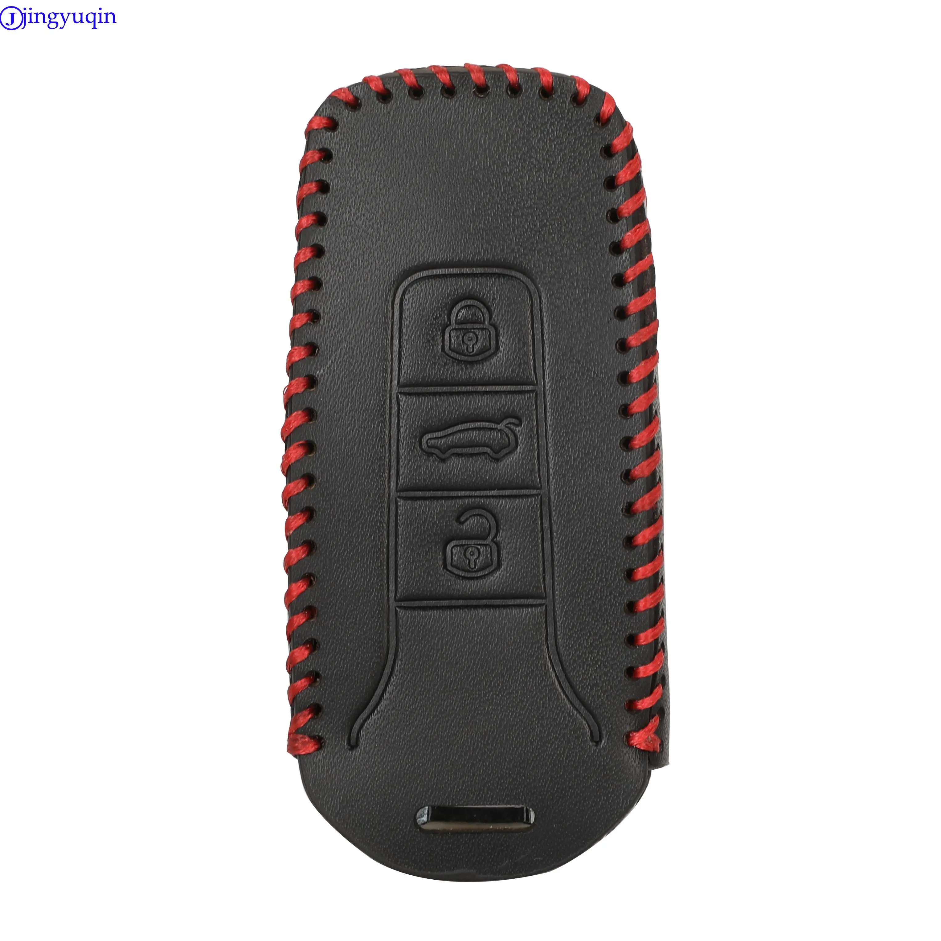 jingyuqin  Leather Key Cover For Volkswagen Vw Touareg 2020 2019 2018 Car Key Bag/case Wallet Holder Key Chains