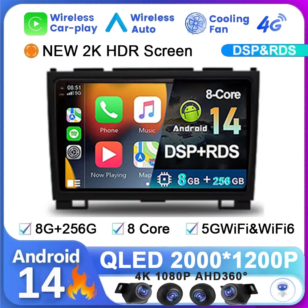 

9" Android 14 For Haval Hover Great Wall H5 H3 2010 - 2013 Car Radio Wireless Carplay Multimedia Video Player Navigation GPS DSP