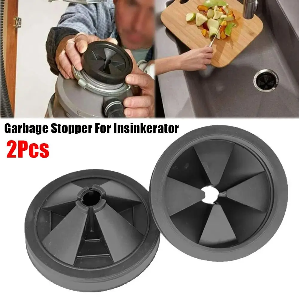 2Pcs New Garbage Disposal Garbage Stopper Noise Reduce Tool Sink Baffle Ring Cover Rubber Black Splash Guard For Insinkerator