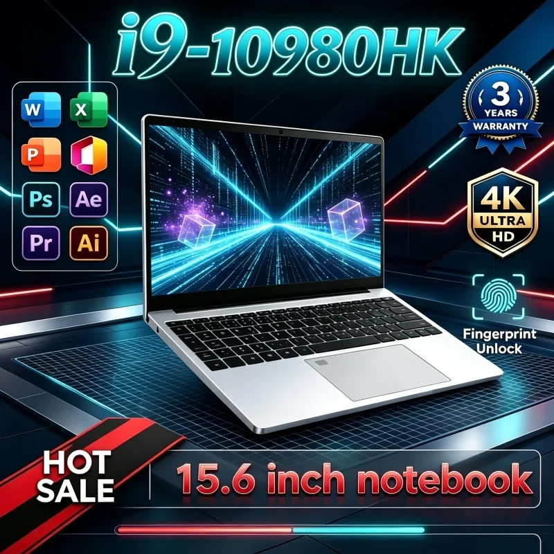 Intel Core I9 10980HK 15.6 Inch Laptop 32GB RAM 2TB SSD Windows 11 Office PC Notebook Computer Durable Gaming Laptops
