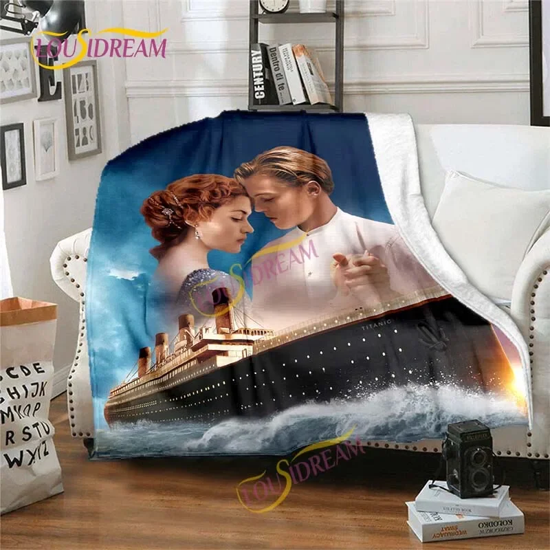 Beautiful love Titanic characters Rose DeWitt Bukater and Jack Dawson bed blanket hiking picnic quilt bedspread fleece blanket