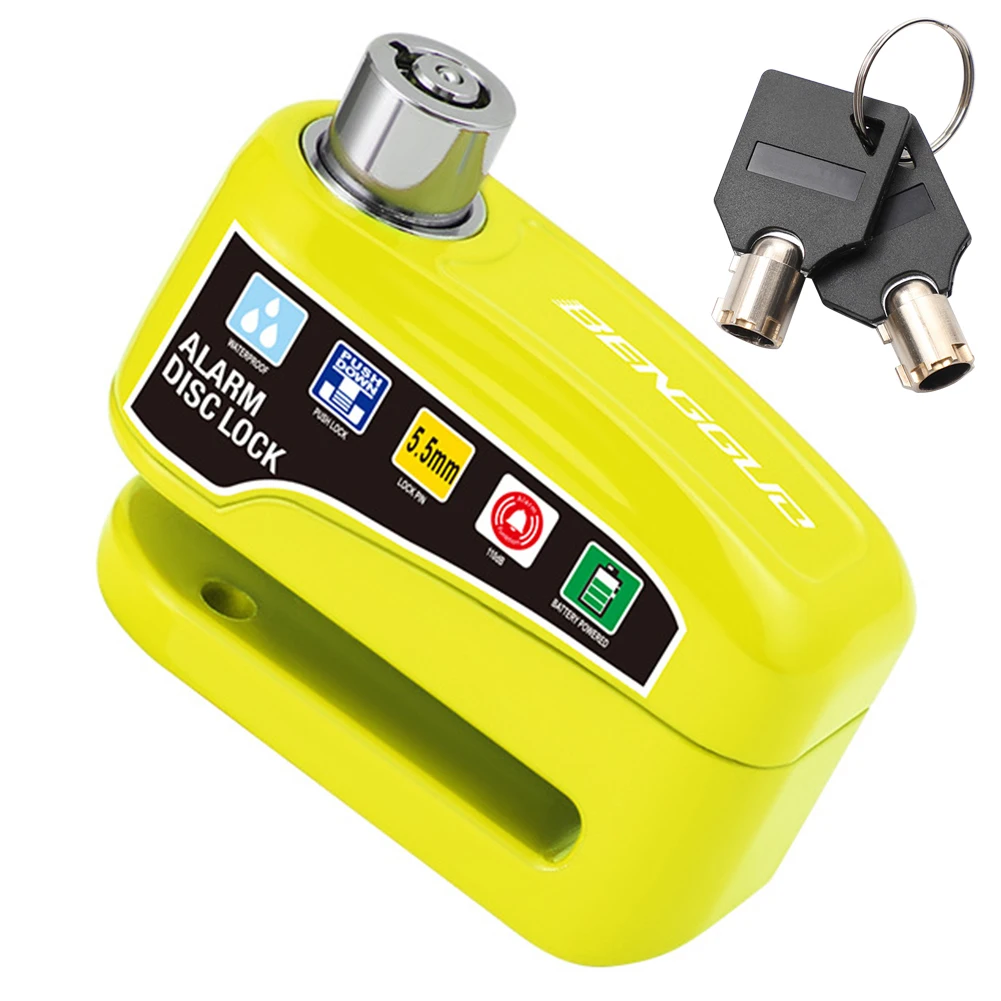 Motorfiets schijfblok alarmslot wiel schijfrem met sleutel moto scooter fiets waterdicht anti-diefstal hangslot motorfiets alarm