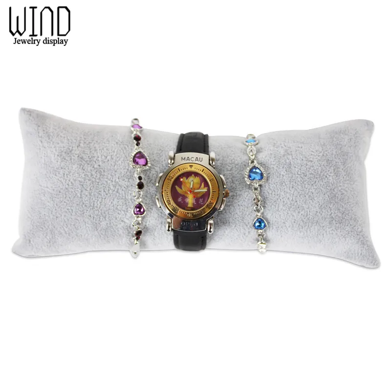 Wholesale Superior Velvet Large Bracelet Display Pillow Ankle Holder Watch Organizer Jewelry Display Stand Free Shipping