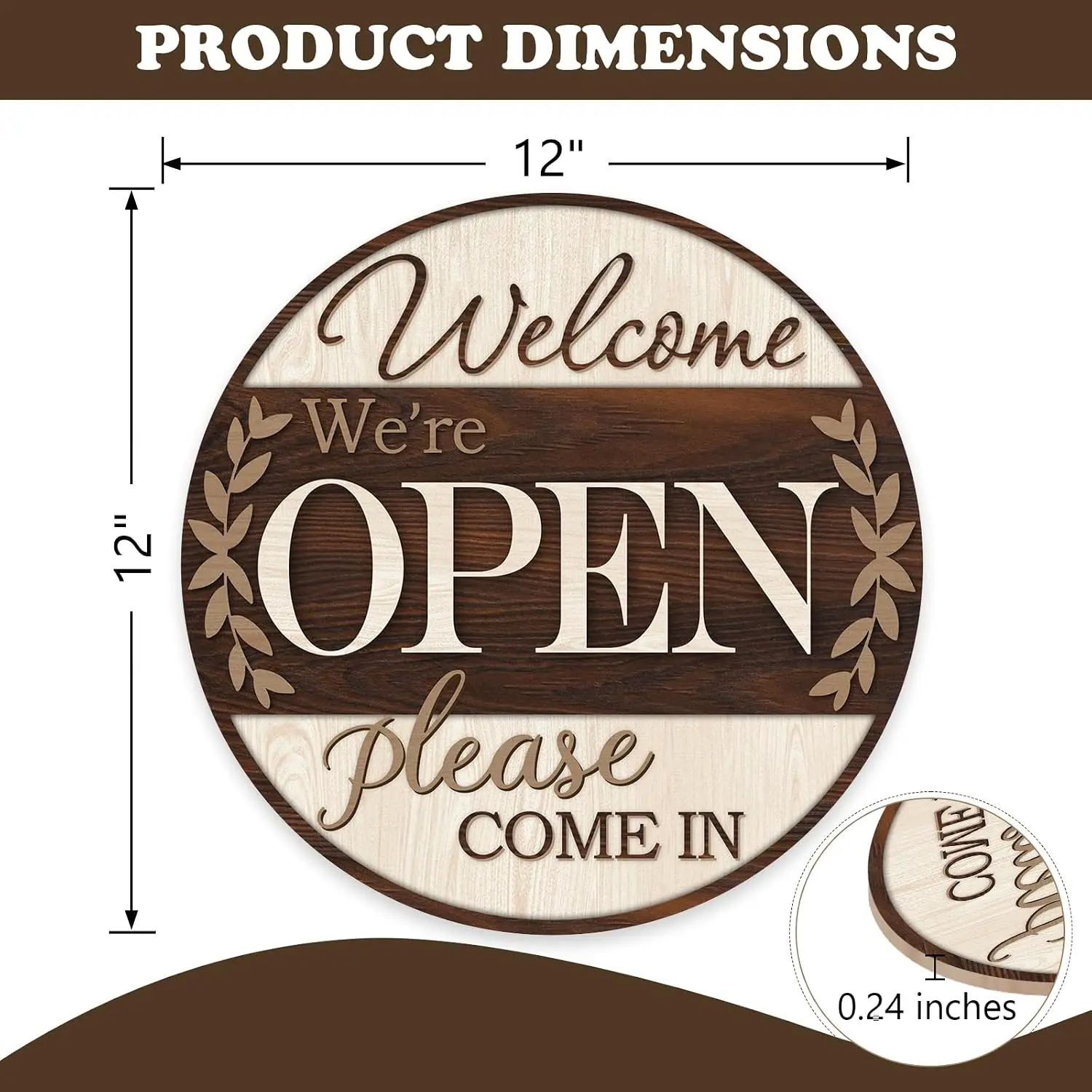 Welcome We're Open Please Come in Business Front Door Sign, Farmhouse Store
