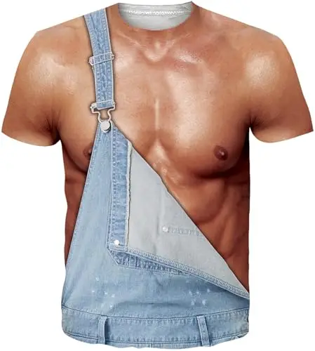 New Funny Bikini T Shirt Fake Abs Muscle 3D Print Men Women Short Sleeve T-shirts Oversized Harajuku Y2K Tees Tops Kids Clothing view 4