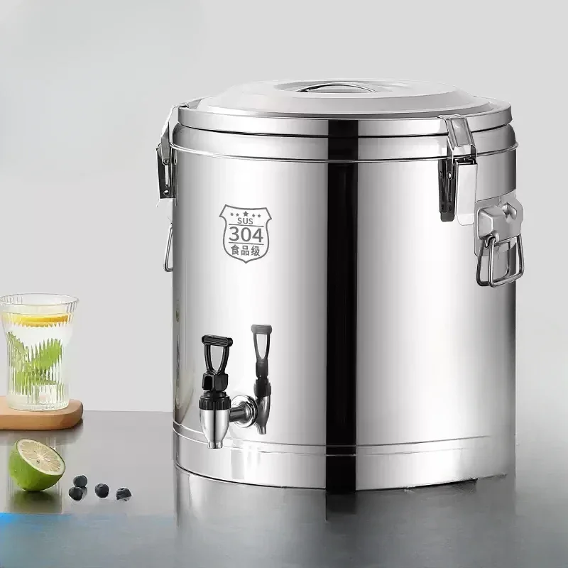 Stainless steel milk tea insulated bucket 304 food grade large capacity ice powder Congee rice bucket ice cube