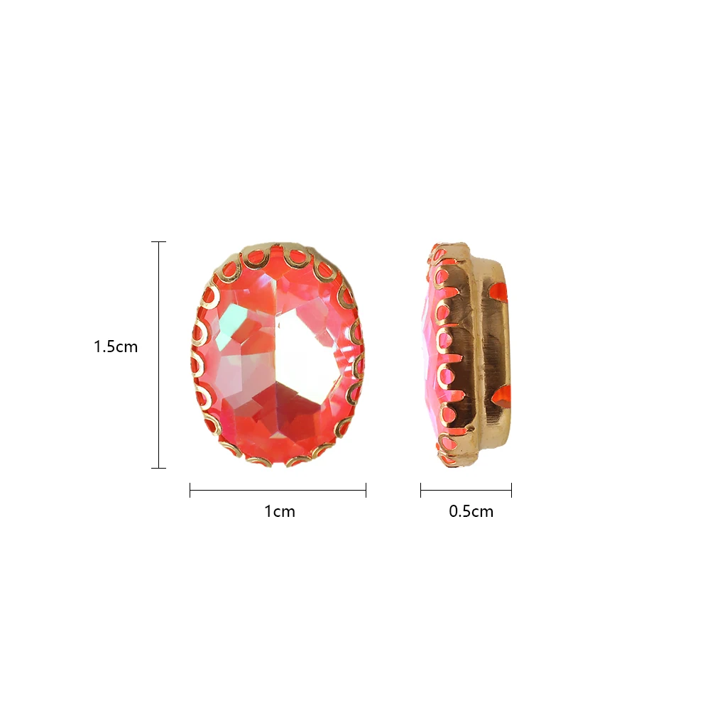 10x14mm owalny szyte ręcznie diament w kolorze wody diamentowe oko Diy biżuteria akcesoria odzież buty czapki pasujące