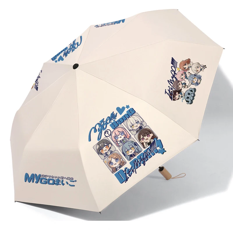 

Anime BanG Dream It's MyGO Folding Sun Rain Umbrella Anon Chihaya Cosplay Cartoon Anti-UV Travel Parasol Sunshade Christmas Gift