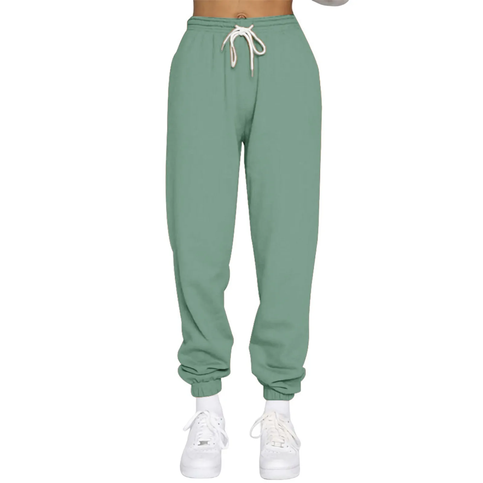 

Women High Waist Relaxed Jogger Pants Drawstring Elastic Business Sweatpants Sports Casual Trouser With Pockets