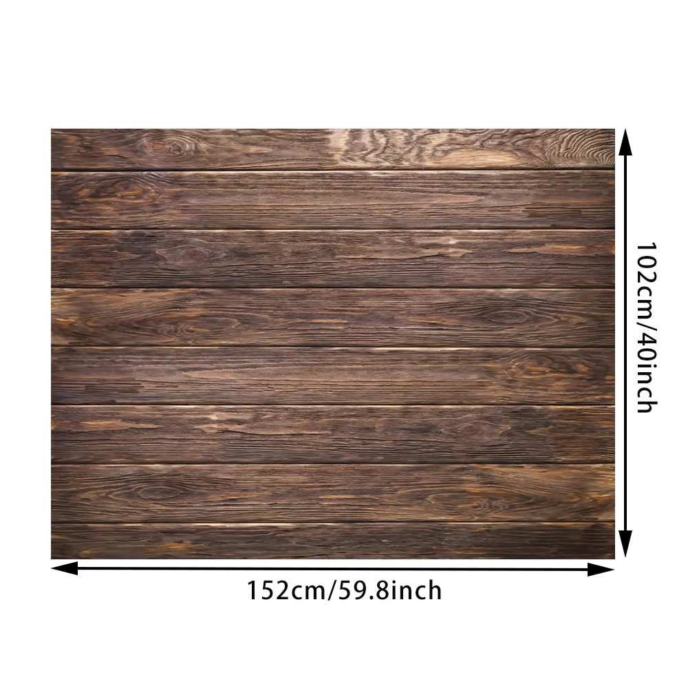 1pc Thin Vinyl Brown Wood Backdrop Photographers Retro Wood Wall Background Cloth Seamless vlog Background decoration