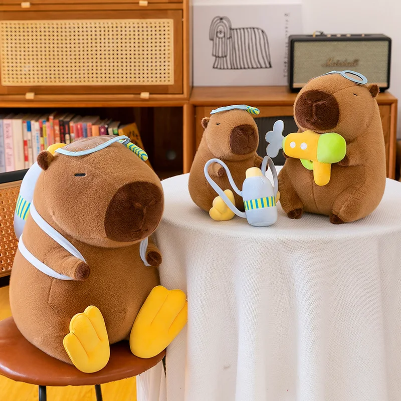 Capybara en peluche pistolet à eau sac à dos pyjamas plongeur jouet pour enfants anniversaire cadeau de noël en peluche peluche poupée attraper Machine prix