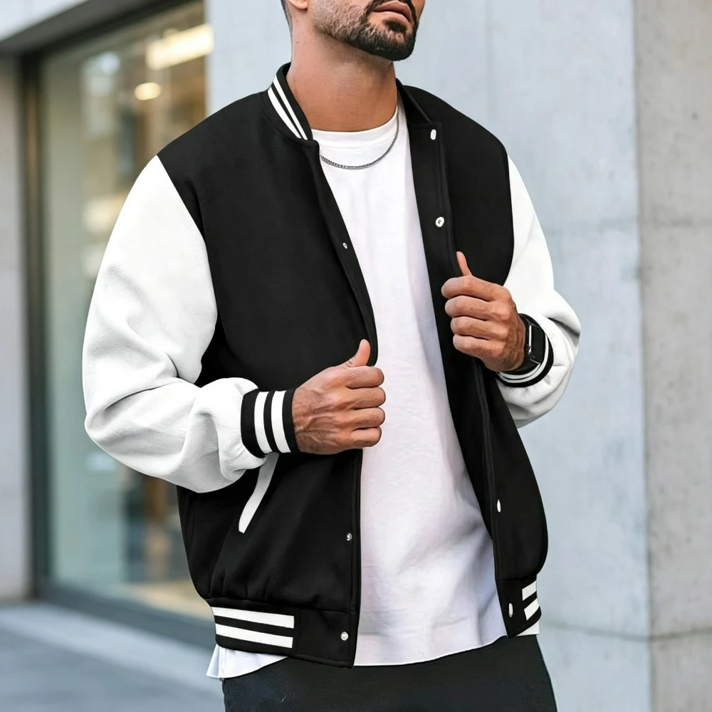 Fashion Versatile Multi-color Men's and Women's Streetwear Baseball Jacket Autumn and Winter New Men's Fashion Buttons 