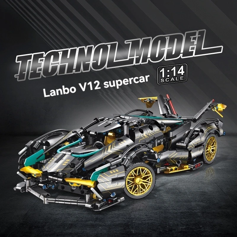 1:14 Blocchi tecnici Hypercar Auto da corsa Modello creativo Assemblare veicolo Mattoni Giocattolo Compleanno Natale Regali di Halloween