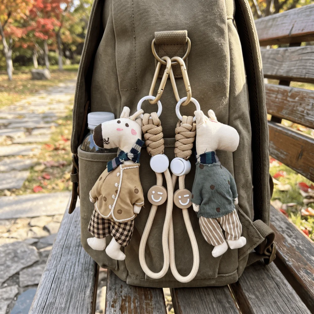 Bag Charm Soft Plush Keychain Cartoon Animal Durable Stuffed Animal Doll Lightweight Handmade Plush Keyring Purse Decoration