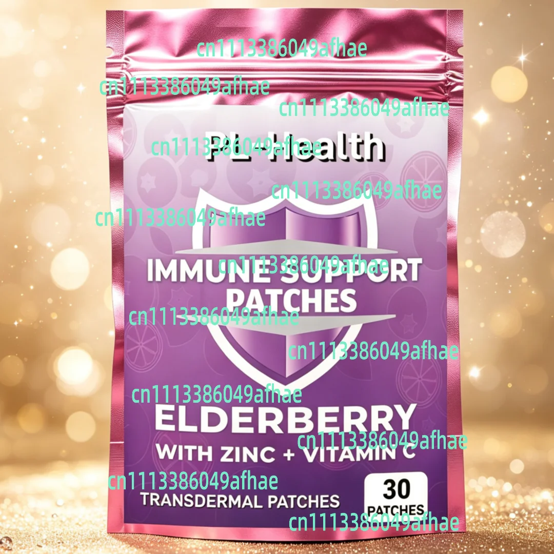 30 Patches Immune System Support Transdermal Patches - Sambucus Black Elderberry Gummies with Vitamin C and Zinc