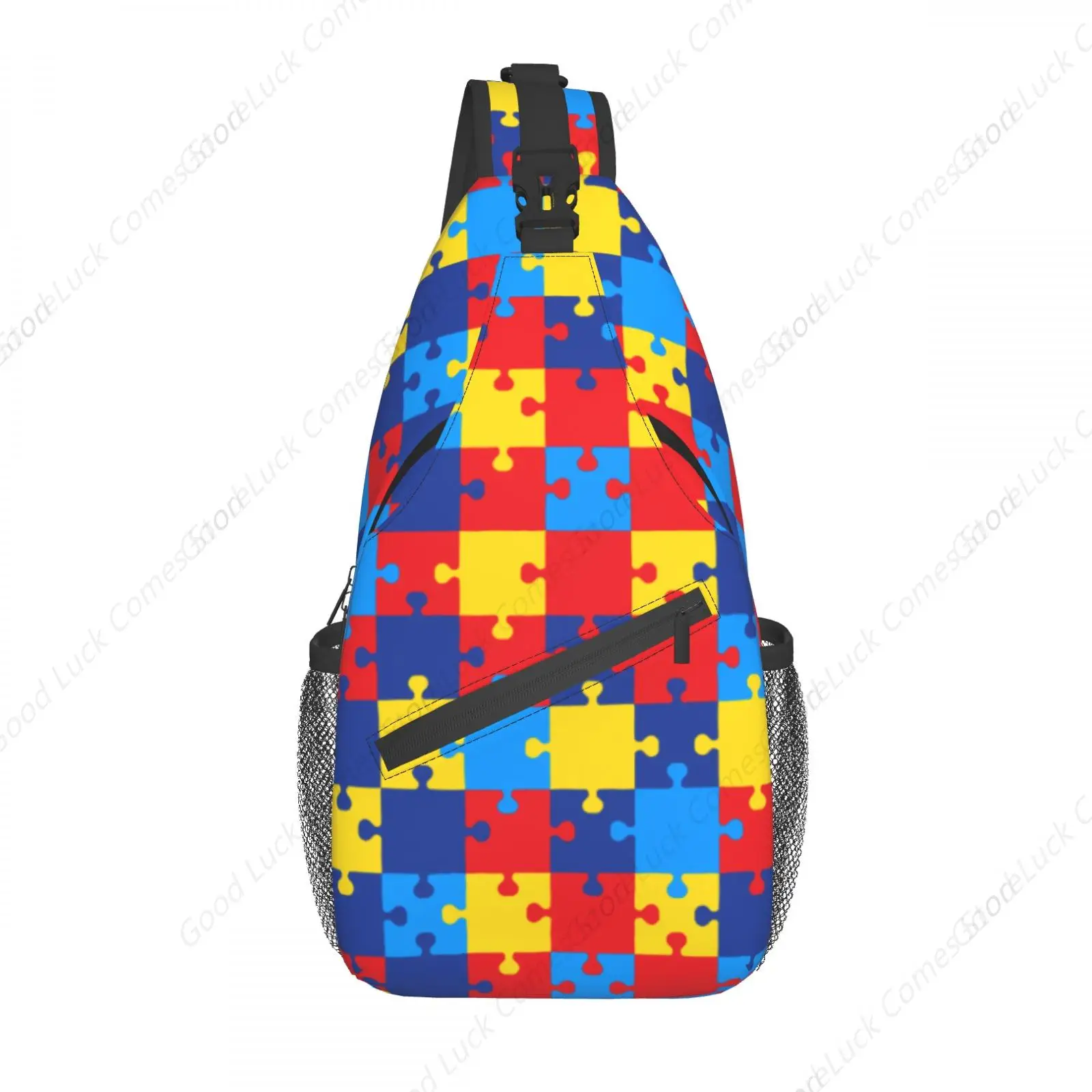 

Autism Aware Puzzle Crossbody Bags Trendy Sling Backpack Chest Shoulder Bag Gym Cycling Travel Hiking