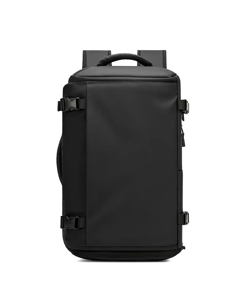 Dark gray functional travel laptop backpack with adjustable straps water resistant fabric suitable for business trips outdoor