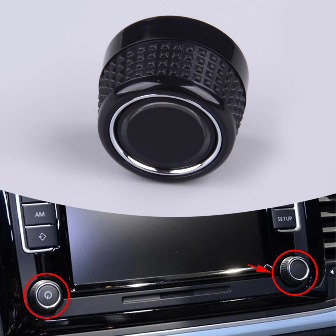 مقبض راديو السيارة الأيمن زر مقبض الانعطاف مناسب لراديو VW Noname RCD360 RCD360PRO RCD410PRO RCD440 19D035280 5GD035280C