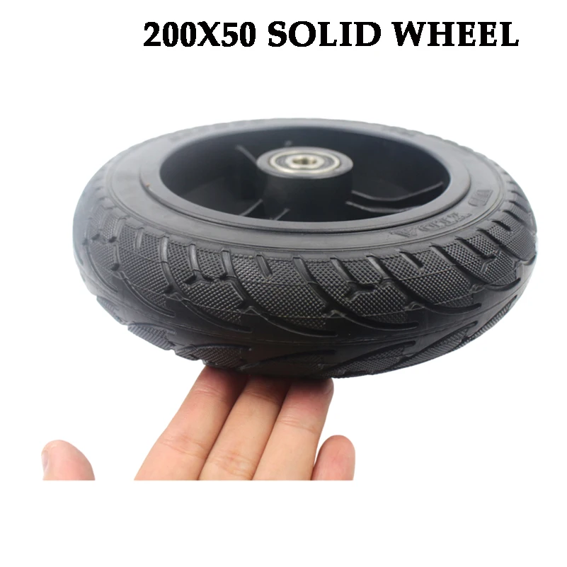 Suitable for 200x50 solid rubber aluminum alloy non pneumatic tires for electric scooters, with wheel hub replacement