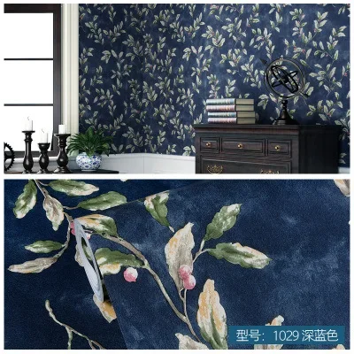 Modern Wallpaper 3M/5M/10M Non-woven Fabric Self-adhesive 3D Wallpaper Pastoral Flower Home Decor Living Room Decoration