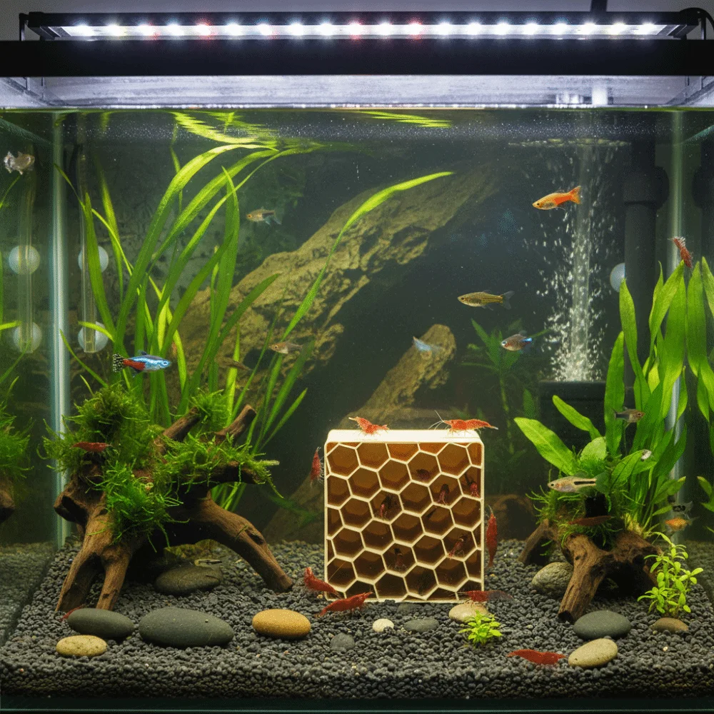 3D Printed Aquarium Cave Shelter Hollowed-out Plastic Shrimp Breeding Cave Natural Look Fish Tank Ornaments Home Aquarium