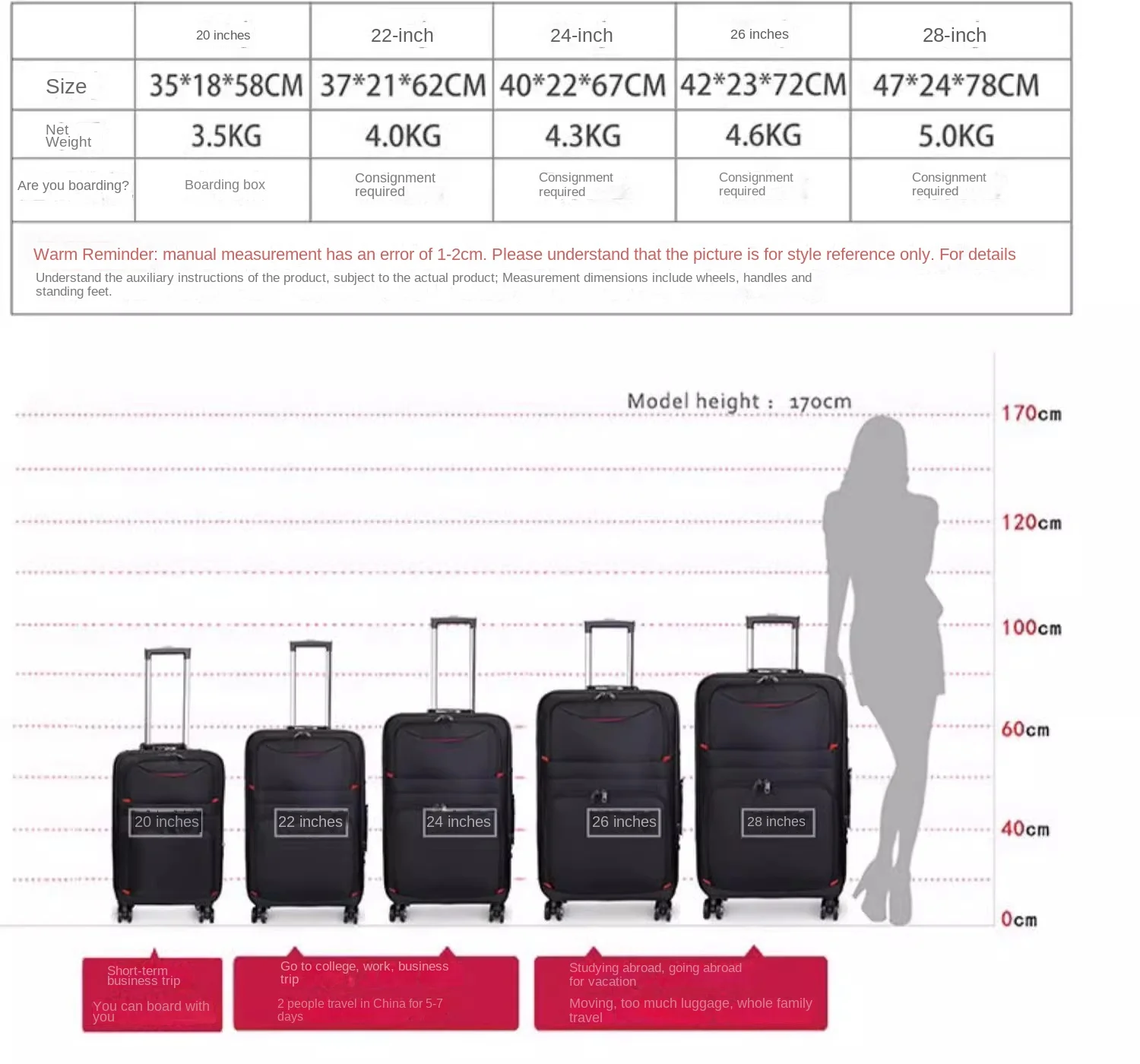 Oxford marca valigia cabina bagaglio a rotelle Spinner Business 20 24 26 28 pollici borse da viaggio di alta qualità Trolley impermeabile