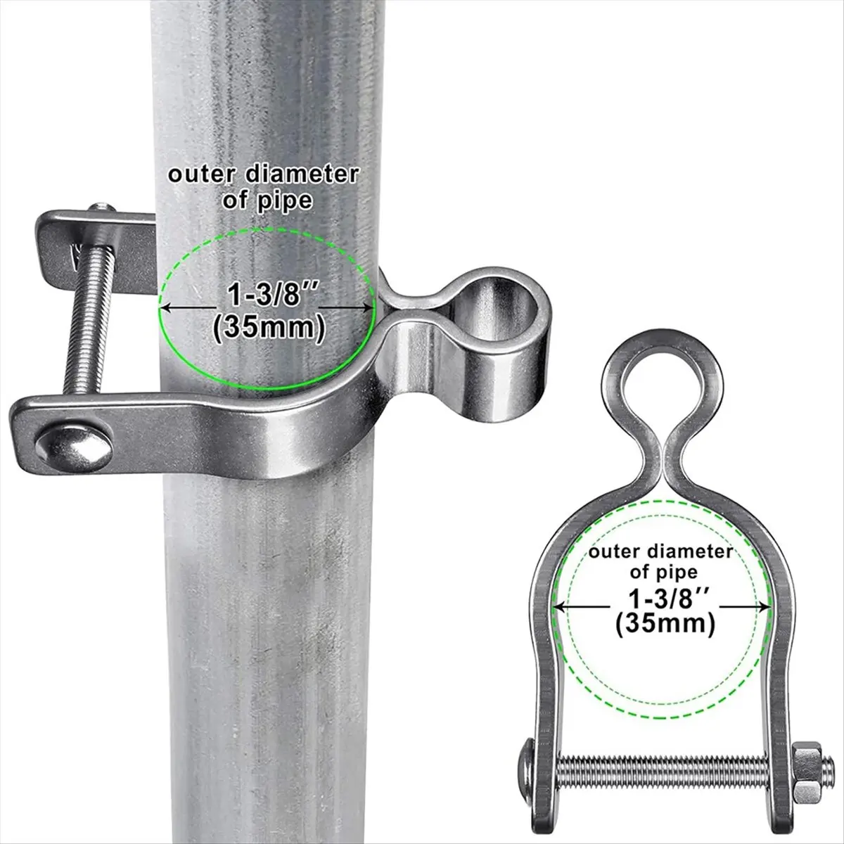 Top Sale New 2-Pack Wall Mount Gate Hinge 1-3/8Inch Farm Gate Hinge, 304 Stainless Steel Tube Gate Hinge, Fence Hinge