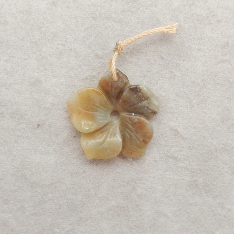 

Бусина-подвеска с цветком ручной работы из натурального желтого опала, 28x4 мм, 4,1 г, ожерелье с передней дрелью, модный аксессуар для ежедневного использования