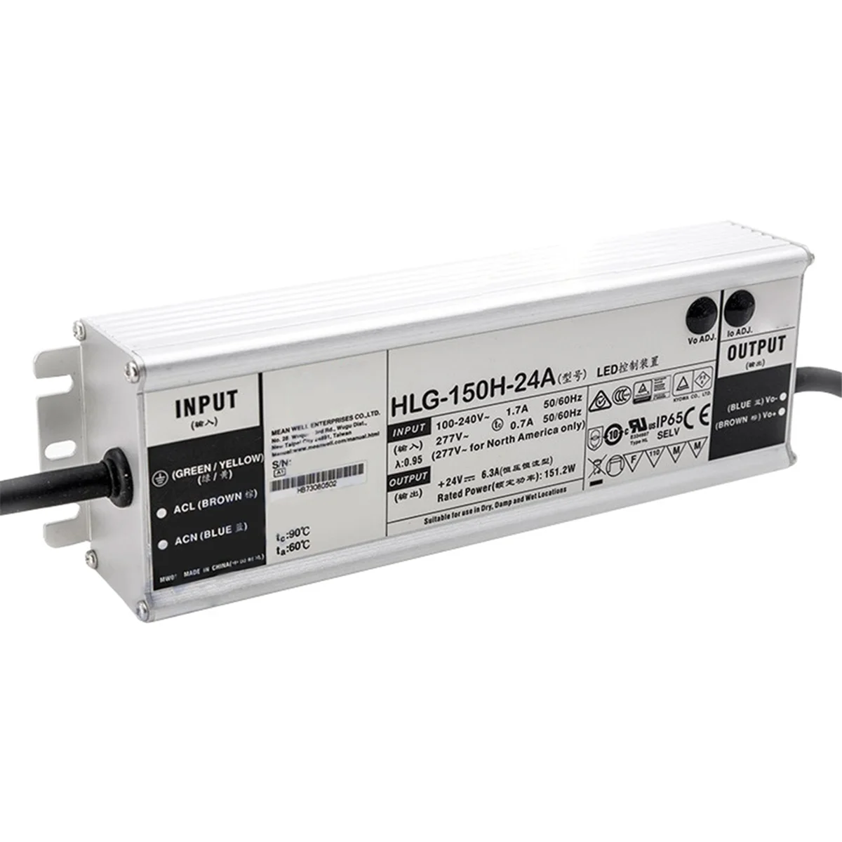 LED Switching power supply HLG-150H-24A Switching Power Supply 150W Constant Voltage+Constant Current LED Driver