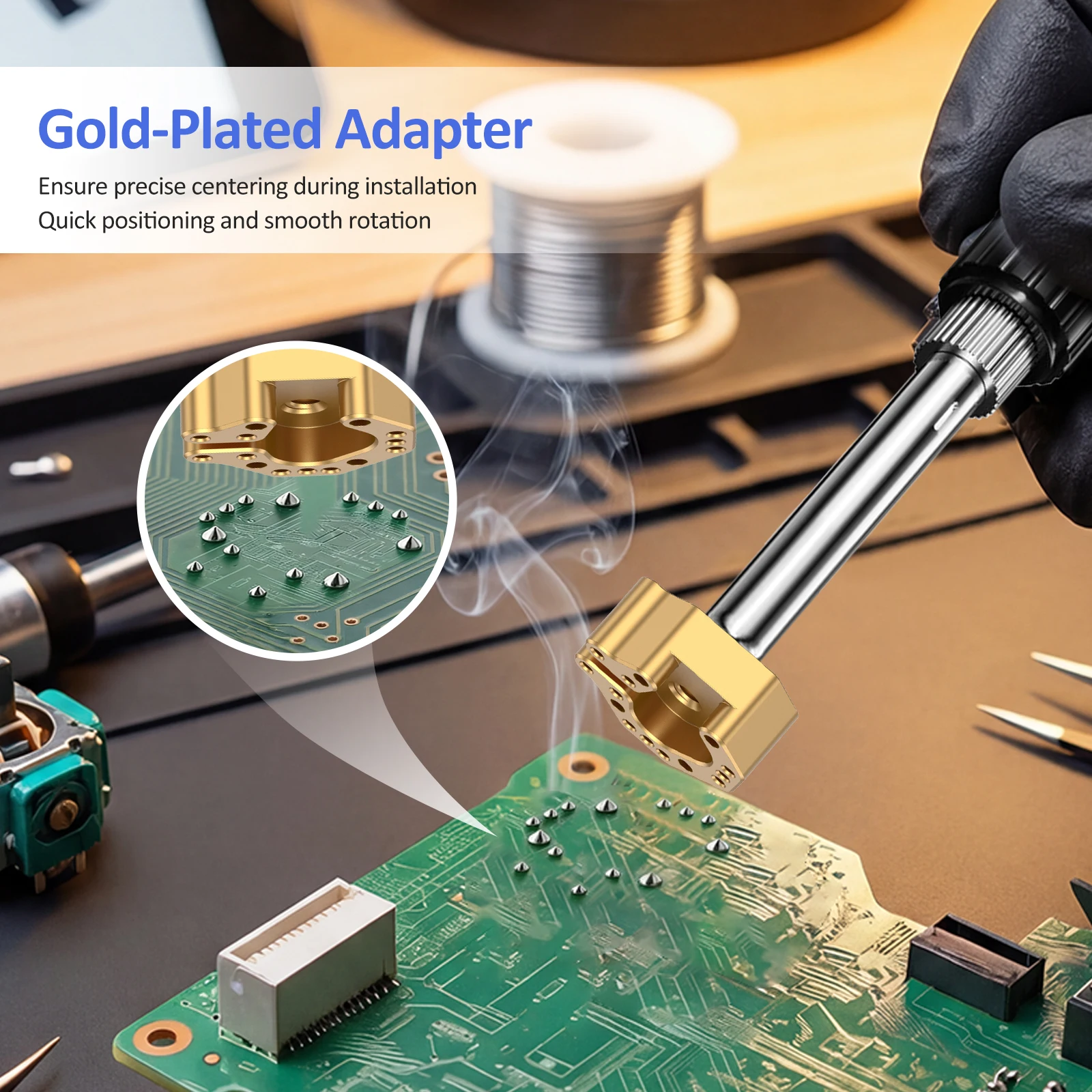 3D Rocker Desoldering Station Heater Block for PS4 PS5 Switch Pro Gamepad Repair Chrome Plated Soldering Iron Tip Welder Parts - view 6