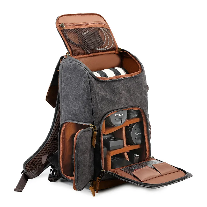 Photography bag, double-shoulder camera bag, outdoor backpack, micro single-lens reflex camera, waterproof, 17-inch computer bag