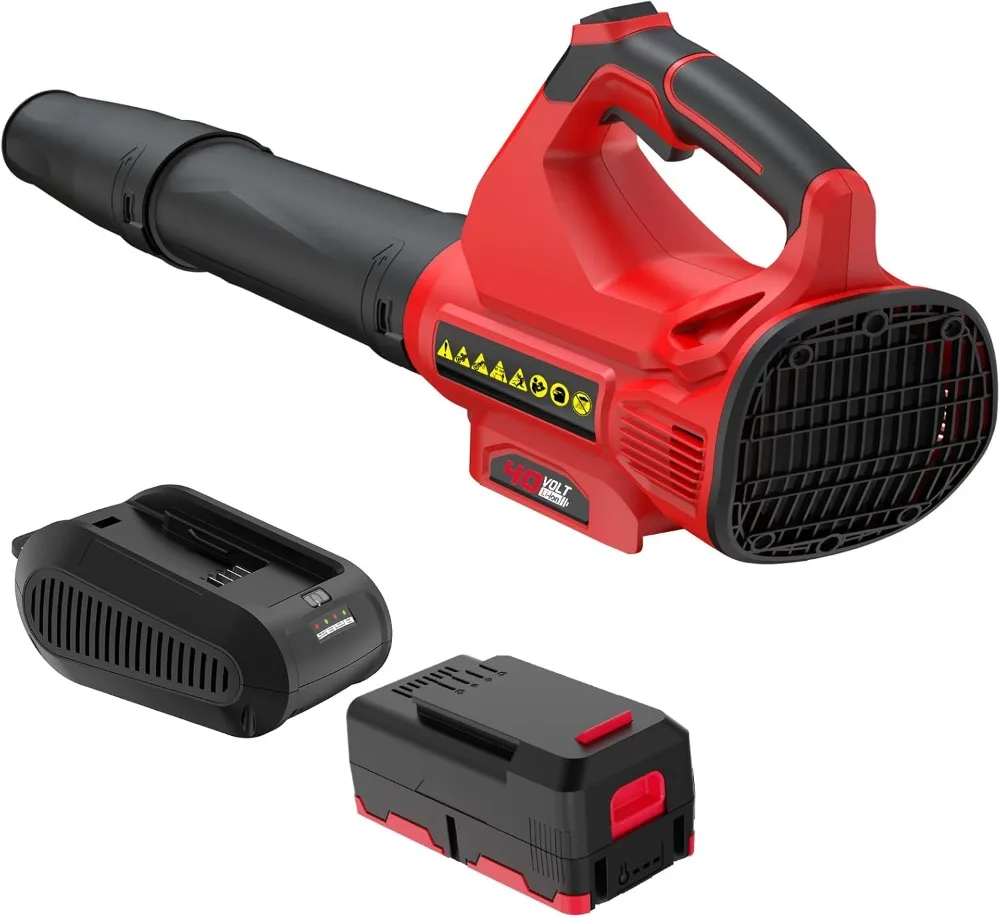 

Leaf Blower Cordless with A 40v Battery and Charger, Electric Cordless Leaf Blower with 2 Speeds, Lightweight Battery Powered