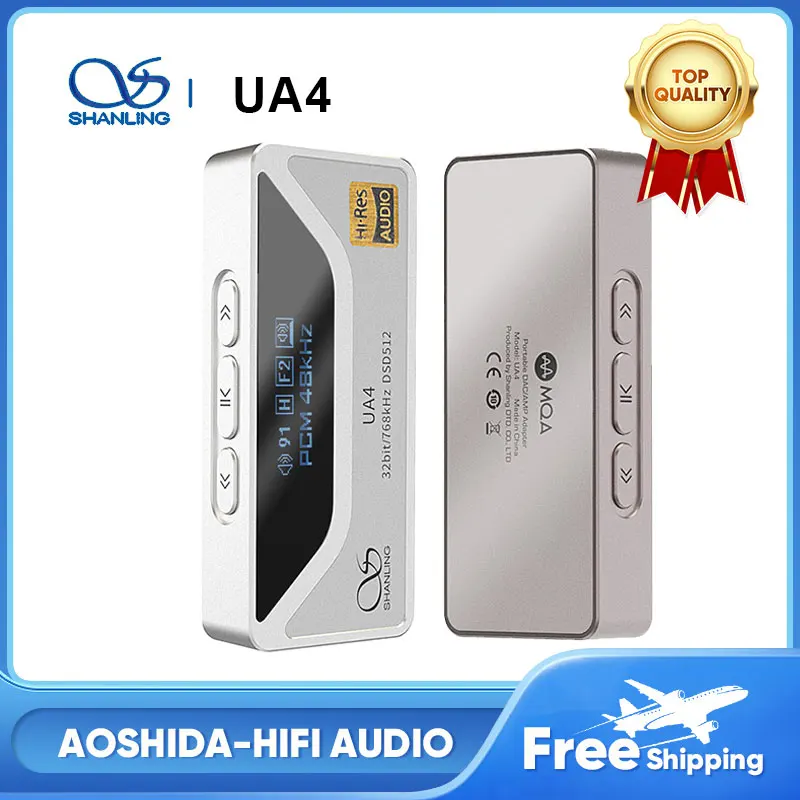 

SHANLING UA4 Portable USB DAC AMP MQA Headphone Amplifier Hi-Res Audio ES9069Q chip 3.5/4.4mm PCM768 DSD512 for Android/Mac/iOS