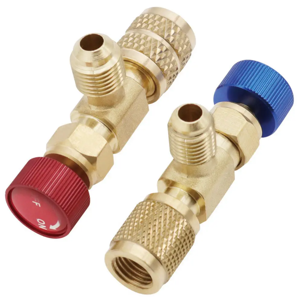 Copper Safety Valve Adapter For R410 R22 Refrigerant Charging HVAC Cooling Maintenance Tool Anti Leak Connector Part