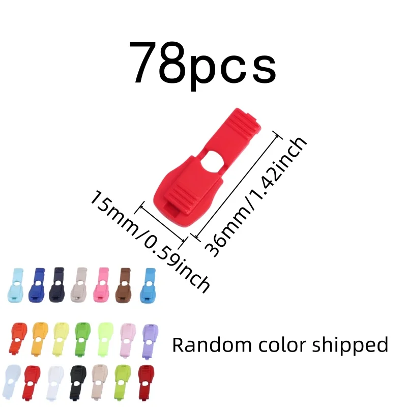 78 pcs Easy Squeeze Apply Plastic String End Caps, great for Bag Strap Ends, Random Color Assortment, Hoodie Drawstrings