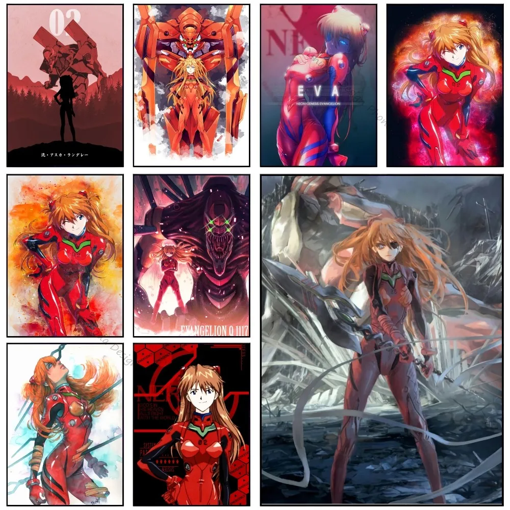 1pc Asuka X 02 N-Neon G-Genesis E-Evangelion Anime Poster Good Quality Prints Room Home Cafe Decor Aesthetic Art Wall Painting