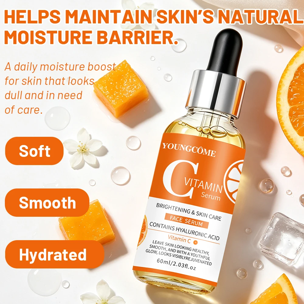 Sérum Facial |   YOUNGCOME Sérum de Vitamina C com Ácido Hialurônico, Sérum Facial Diário Hidratante e Leve, Rápida Absorção e Refrescante