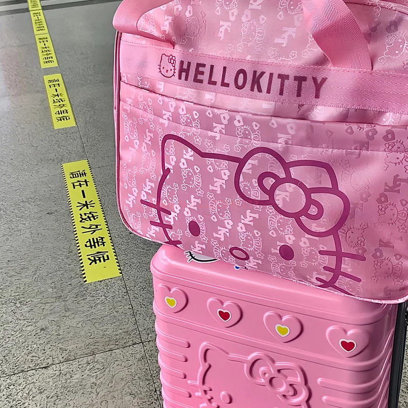 Nowe torby podróżne Sanrio Hello Kitty o dużej pojemności Kawaii Messenger torba na bagaż dla kobiet samolot plecak podróżny torba na ramię